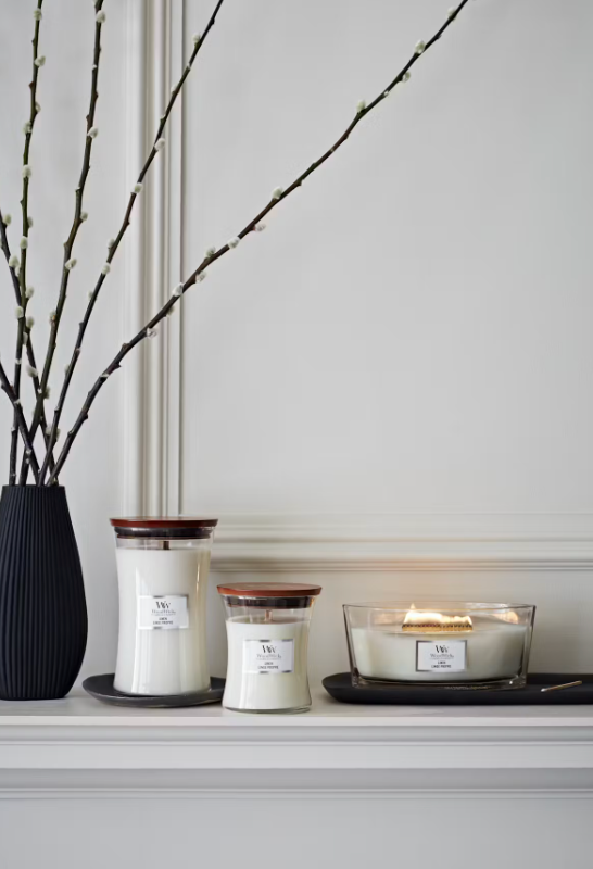 Candela Profumata WoodWick Linen