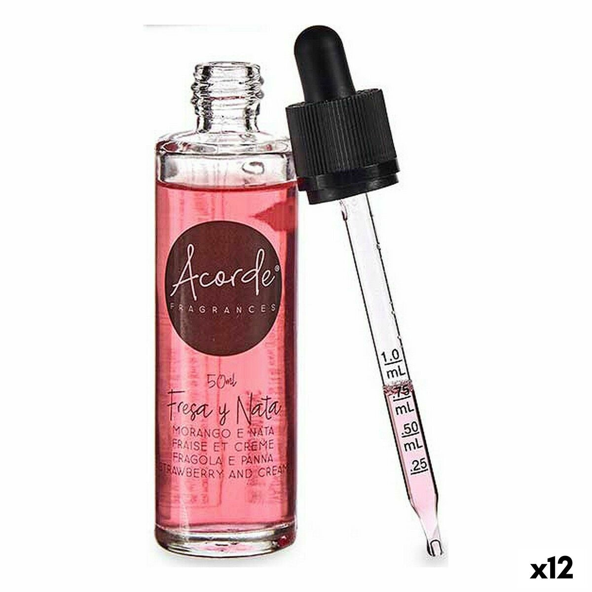 Essenza Idrosolubile Acorde 50ML-G-DROPPER Fragola Panna 50 ml (12 Unità)