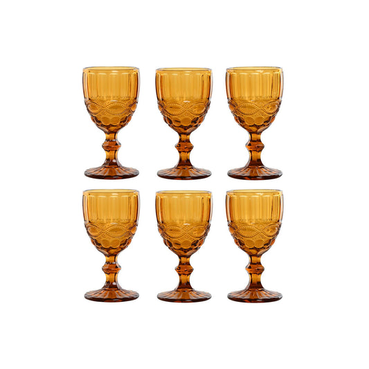 Set di Bicchieri Home ESPRIT Ambra Cristallo 240 ml (6 Unità)