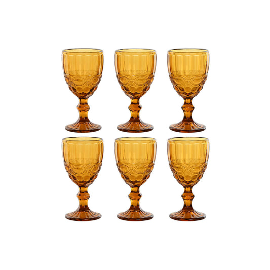 Set di Bicchieri Home ESPRIT Ambra Cristallo 325 ml (6 Unità)