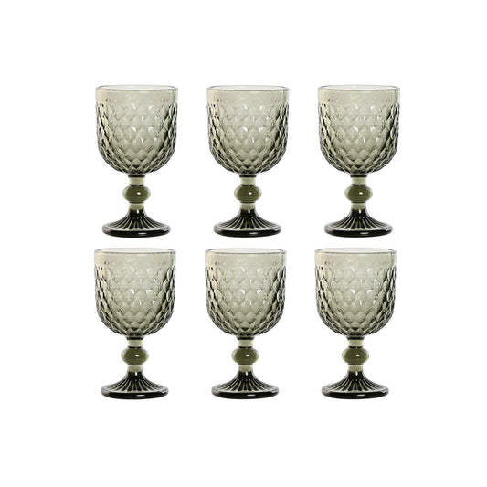 Set di Bicchieri Home ESPRIT Grigio Cristallo 240 ml (6 Unità)