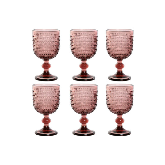 Set di Bicchieri Home ESPRIT Rosa Cristallo 240 ml (6 Unità)