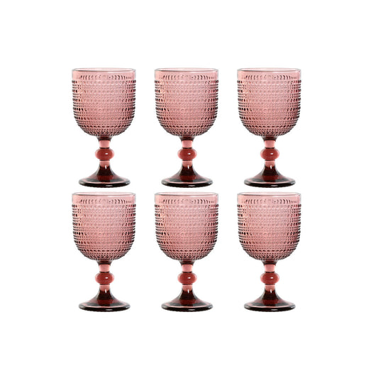 Set di Bicchieri Home ESPRIT Rosa Cristallo 325 ml (6 Unità)