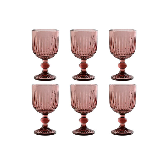 Set di Bicchieri Home ESPRIT Rosa Cristallo 8 x 8 x 14,5 cm (6 Unità)